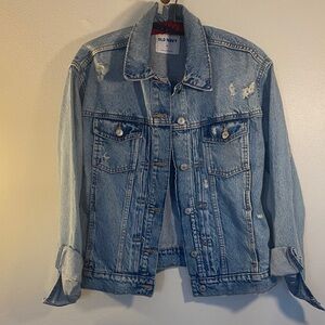 Old Navy Light Blue Distressed Denim Jacket